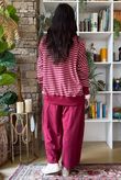 Sunday Morning Chill Sweatshirt Burgundy & Pink